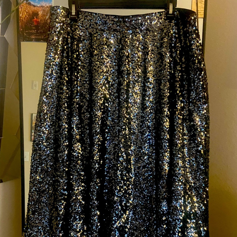 Black sequin skirt